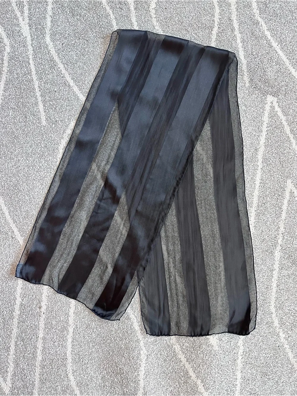 Vera Neumann Vintage 70s Black 100% Silk Scard